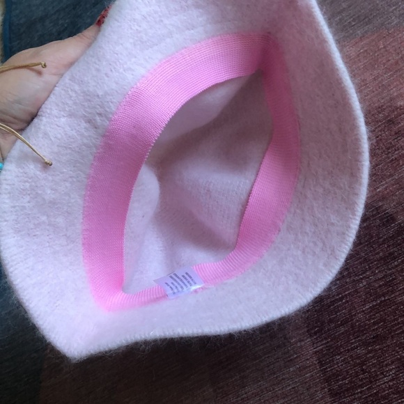 Y2K Fuzzy Warm Angora Wool Baby Pink Winter Bucket Hat - Picture 4 of 7